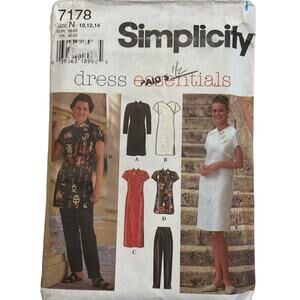 Simplicity 7178 Sewing Pattern Dress Top Pants Size 10-14 Uncut